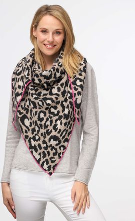 Zwillingsherz Dreieckstuch ZWILLINGSHERZ Summer Lacey, Damen, pink (beige pink), Strick, Baumwollmischung, mehrfarbig, Modet&uuml;cher Dreieckstuch, Feinstrick, Leomuste