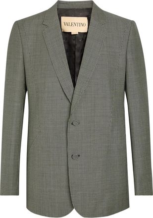 Valentino Garavani Houndstooth Wool Blazer - Grey - 52 (IT52 / XL)