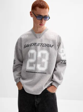 Djab Mens Loose football sweatshirt Oversized fit Imported from Seoul
