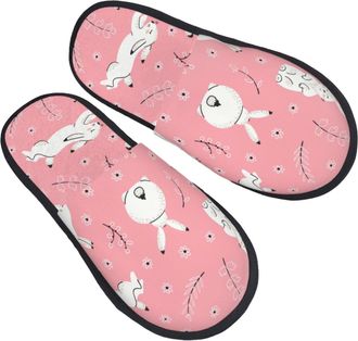 Generic Warm Slipper Cute Rabbit Pattern Home Slipper Comfortable House Shoes Unisex Fluffy Slippers For Travel Bedroom Hotel L