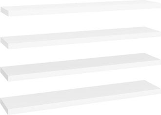 vidaXL Estante flotante de pared 4 uds MDF blanco 120x23,5x3,8 cm vidaXL