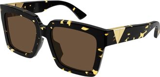 Bottega Veneta Rechthoekige zonnebril - Dames - Zonnebrillen - Veelkleurig - 55 MM - Accessoires