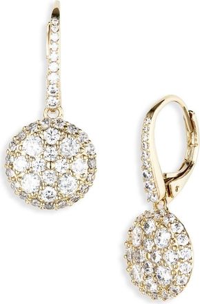 Nadri Crushed Pavé Round Drop Earrings in Gold at Nordstrom