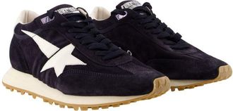 Golden Goose Womens Running Marathon Sneakers - Golden Goose Deluxe Brand Leather Blue Calfskin Shoes