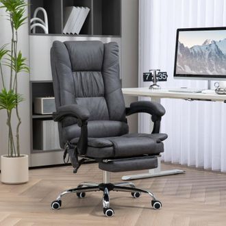 STILVORA Sedia Da Ufficio Ergonomica Massaggiante E Riscaldante, Altezza E Schienale Regolabili, Grigio Scuro