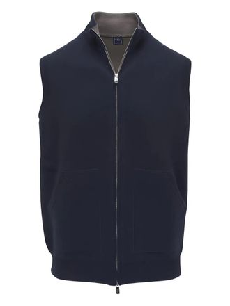 Fedeli Stan zip sleeveless gilet - men - Cashmere - S - Blue
