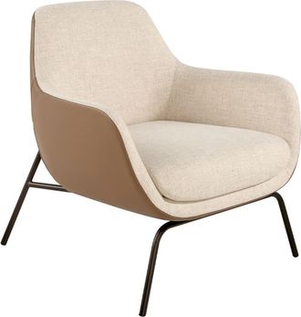 Angel Cerd&aacute; Sill&oacute;n confidente tapizado en tela con respaldo en polipiel