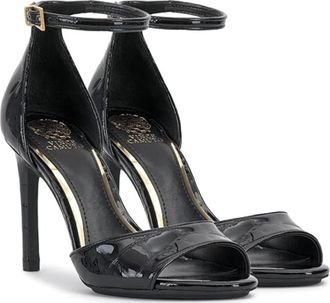 Vince Camuto Aliza Sandalss Black Croco Leather Stiletto Heel JZZ1187