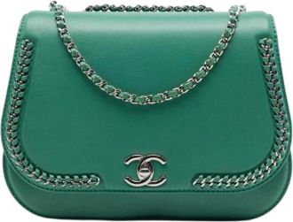 Chanel Pre-owned Vintage Flap Bag - Dames - Vintage Schoudertas - Groen - ONE Size - Leer - Vintage