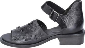 Moma Vintage leren sandalen - Dames - Sandalen met hakken - Zwart - 37 EU - Leer - Schoenen