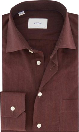 Eton Heren, Overhemden, Rood, Maat: 2XL Katoen