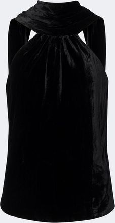 SIMKHAI Top Scarlett in velluto con mantella