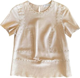 Yves Salomon Suede Studded T-Shirt Size XS