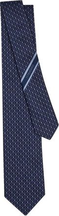 Ferragamo Double-Gancini Silk Jacquard Tie