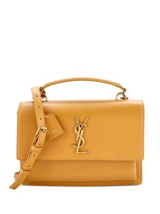 Saint Laurent Sunset Top Handle Leather Medium shoulder bag - Yellow