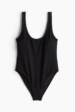 H&M Badeanzug mit wattierten Cups High Leg - Schwarz