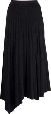 SIMKHAI high-waist asymetric pleated skirt - women - Nylon/Rayon - S - Black