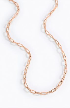 Mint & Lily Thin Paperclip Necklace in 18K Rose Gold Plated at Nordstrom, Size 16