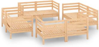 vidaXL Juego De Muebles De Jard&iacute;n 8 Piezas Madera Maciza De Pino Vidaxl