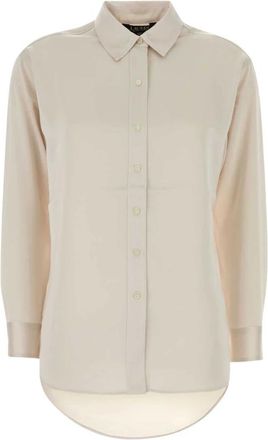 Ralph Lauren Overhemden, Dames, Beige, L, Satijn, Satijnen Blouse