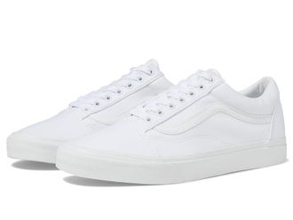 Vans Old Skool Shoes (Classic Tumble) True White : Mens 11 - Womens 12.5 Medium, Canvas/Leather/Suede