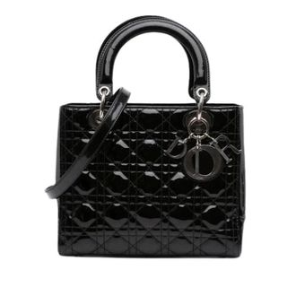 Dior Pre-owned Lady Dior Medium Handbag - Dames - Vintage Handtas - Zwart - ONE Size - Leer - Vintage