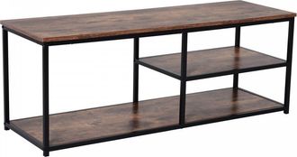 HOMCOM Steel Frame Industrial Style TV Stand w/ Shelf Black/Brown - Home Living | TJ Hughes Black