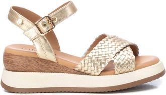 Xti Womens Leather Sandals In Gold