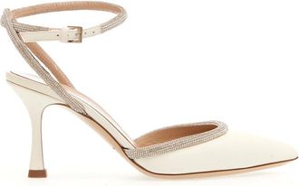 Ninalilou Pumps, female, Beige, Size: 7 1/2 US Ivory Strass Slingback Heels