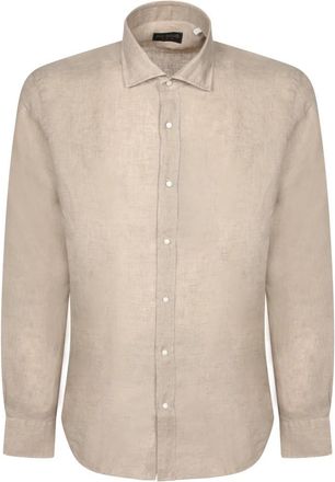 Dell'Oglio T-Shirts - Heren - Casual Overhemden - Beige - M - Overhemden