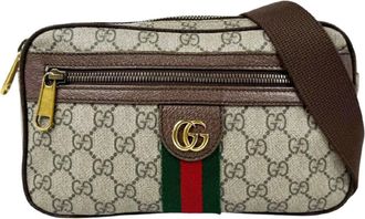 Gucci Brown Gg Supreme Leather Fanny Pack (Pre-Owned)