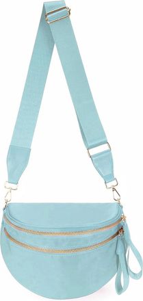 Generic Crossbody Bag for Women and Girls Bum Handbag, Durable Strap Roomy Versatile Mom-Friendly Diaper Bag with Different Pockets (Light Blue)