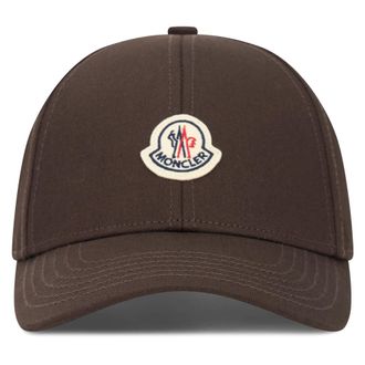 Moncler Baseballpet van katoengabardine - Heren - Accessoires - Bruin - Maat: ONE Size Katoen