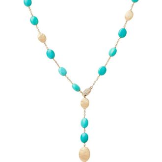 Marco Bicego Siviglia 18K Yellow Gold Lariat Necklace with Turquoise at Nordstrom