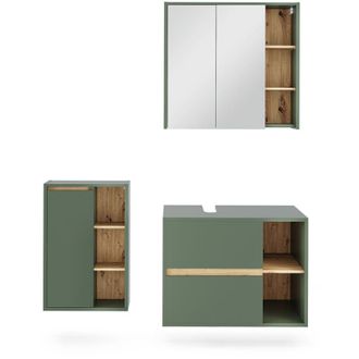Vicco Set di mobili da bagno Viola, Verde/Artigianale, 3 parti, Vicco