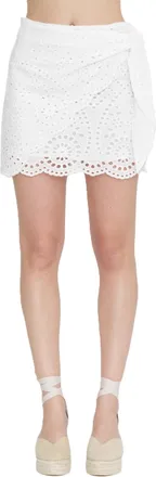 MC2 Saint Barth Wrap-Style Eyelet Lace Mini Skirt