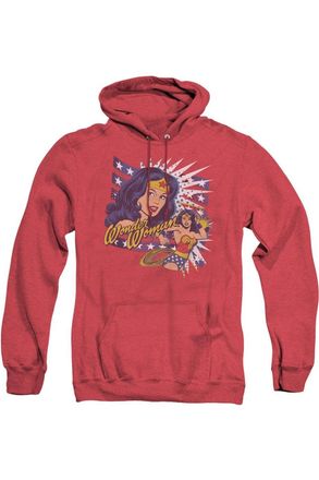 Gildan Dco Pop Art Wonder Woman Adult Heather Hoodie / Hooded Sweatshirt