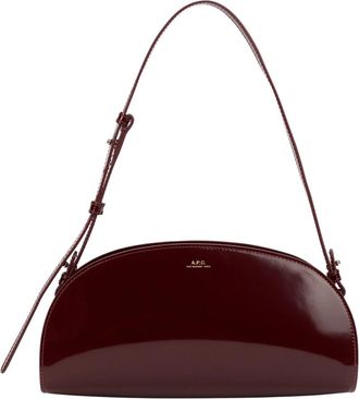 A.P.C. Verstelbare Schoudertas - Dames - Schoudertassen - Rood - ONE Size - Leer - Tassen