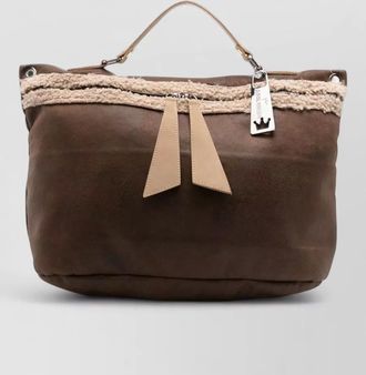 La Milanesa shearling trim tote bag