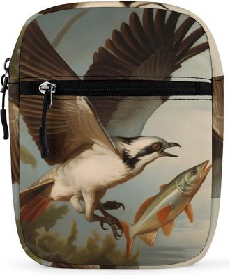 Generic Osprey And Weak Fish Crossbody Bag Adjustable Satchel Cute Shoulder Bag Lightweight Sling Bags