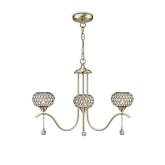 Netlighting Chelsie Ceiling Pendant 3 Light Antique Brass Clear Glass in Bronze