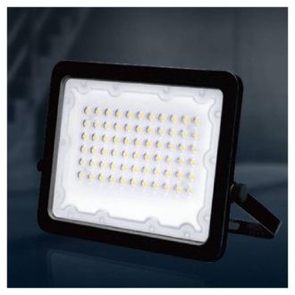 Trade Shop Trade Shop - Faro Led 50 W Faretto Ultra Slim Nero Esterno Luce Naturale Calda Fredda Fs50w-n