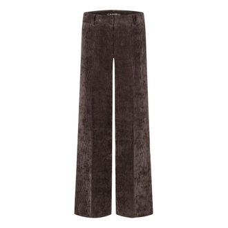 Cambio Broeken, Dames, Bruin, M, Polyester, Elegante Corduroy Amelie Broek Koffie