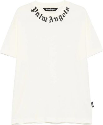 Palm Angels Neck Logo Printed T-shirt