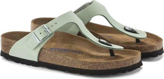 Birkenstock Womens Gizeh Nubuck Leather Sandal In Matcha
