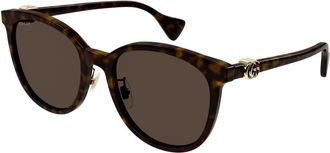 Gucci Zonnebril - Dames - Zonnebrillen - Bruin - 56 MM - Accessoires