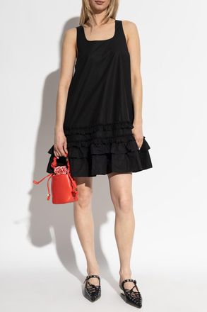 Ganni Dress With Straps, Womens, Black