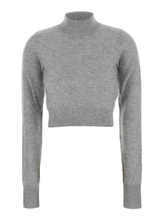 Sportmax Grey Mock Collar Sweater