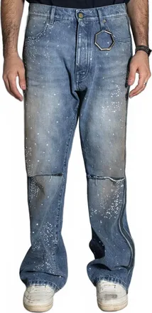 Alchemist Crystal And Mohair Studio Jeans In Light Indigo