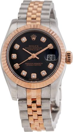 Rolex Pre-owned Rolex Lady Datejust 26 White Dial Stainless Steel and 18K Everose Gold Jubilee Bracelet Automatic Watch 179171WRJ